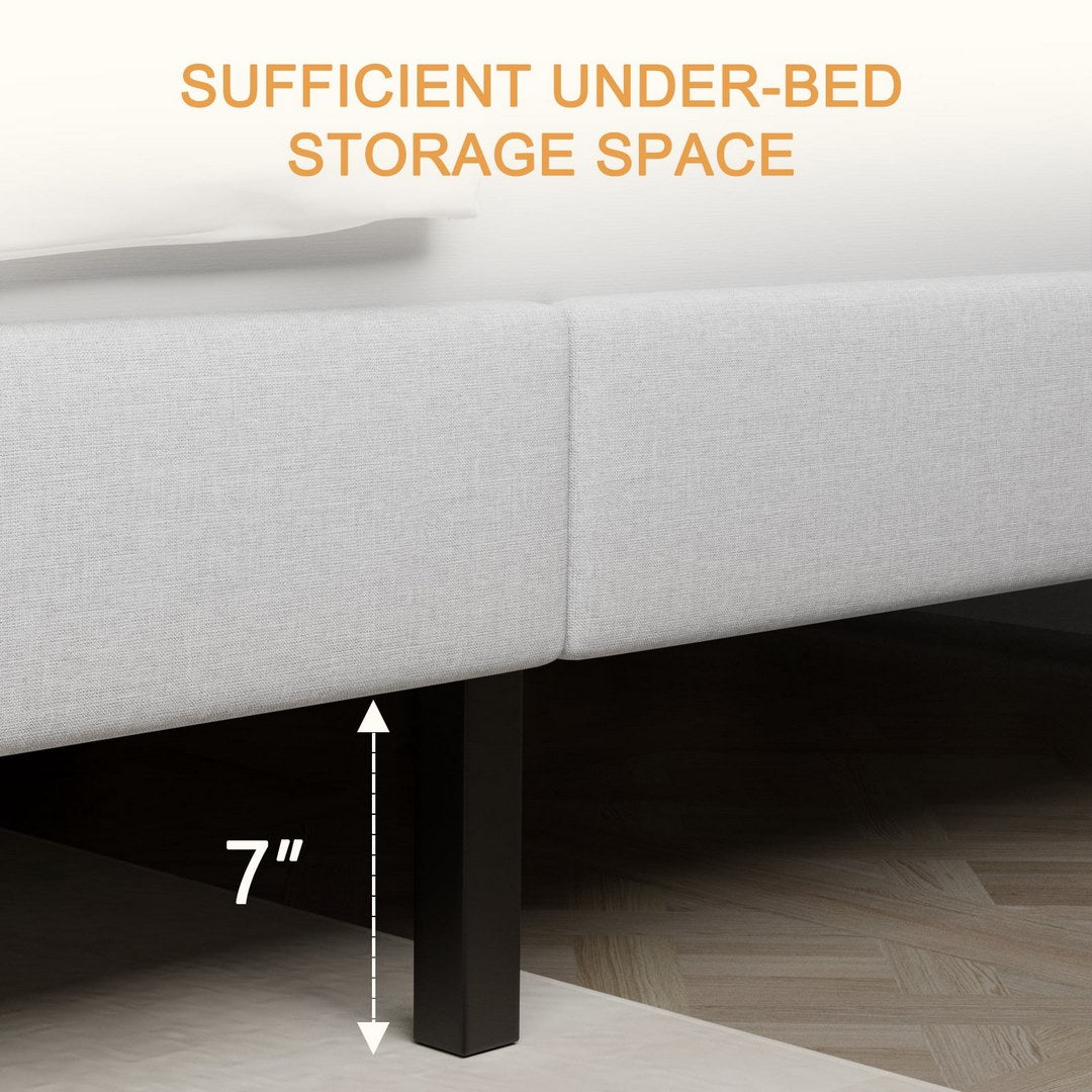 Platform Bed With Fabric Upholstered Headboard - 6915