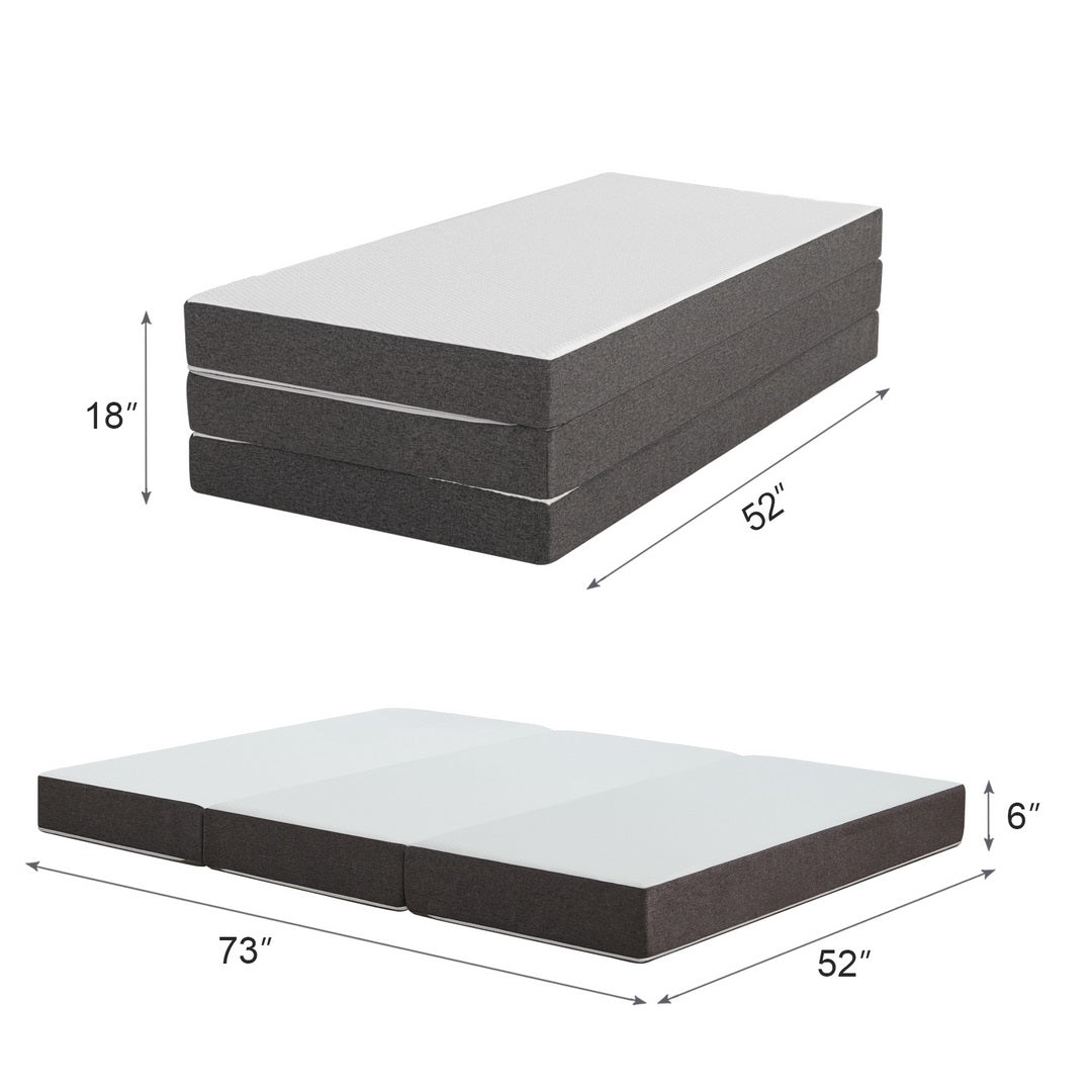 Tri Fold Mattress Memory Foam Folding Mattress - RLD