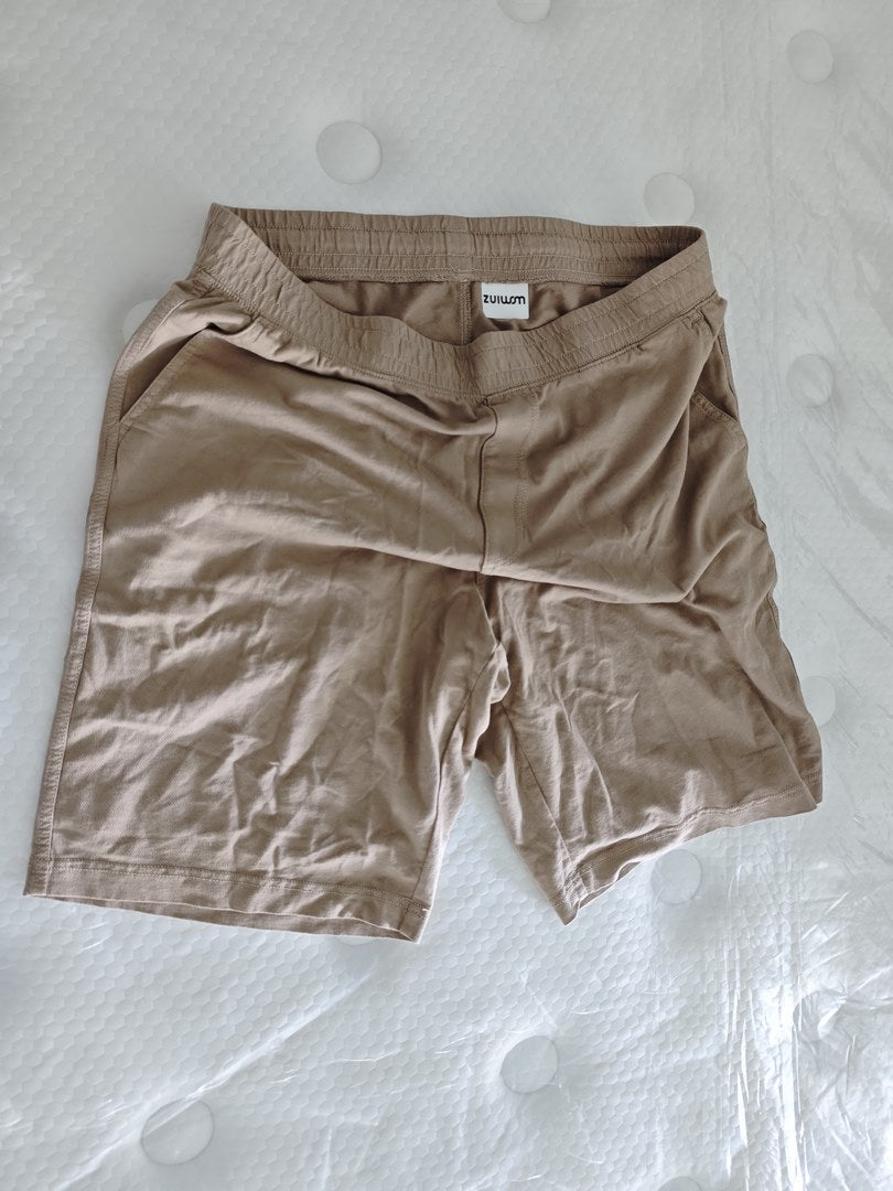 Zuiwom Women's Casual Shorts - Soft Cotton Summer Shorts with Pockets, Comfortable Relaxed Fit (Brown)