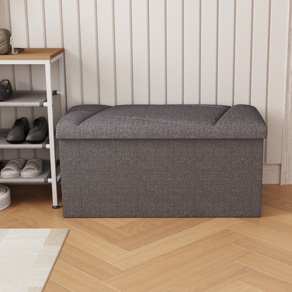 ZETDIY 30" Ottoman with Storage Folding Bench with Detachable, Dark Gray - OTM