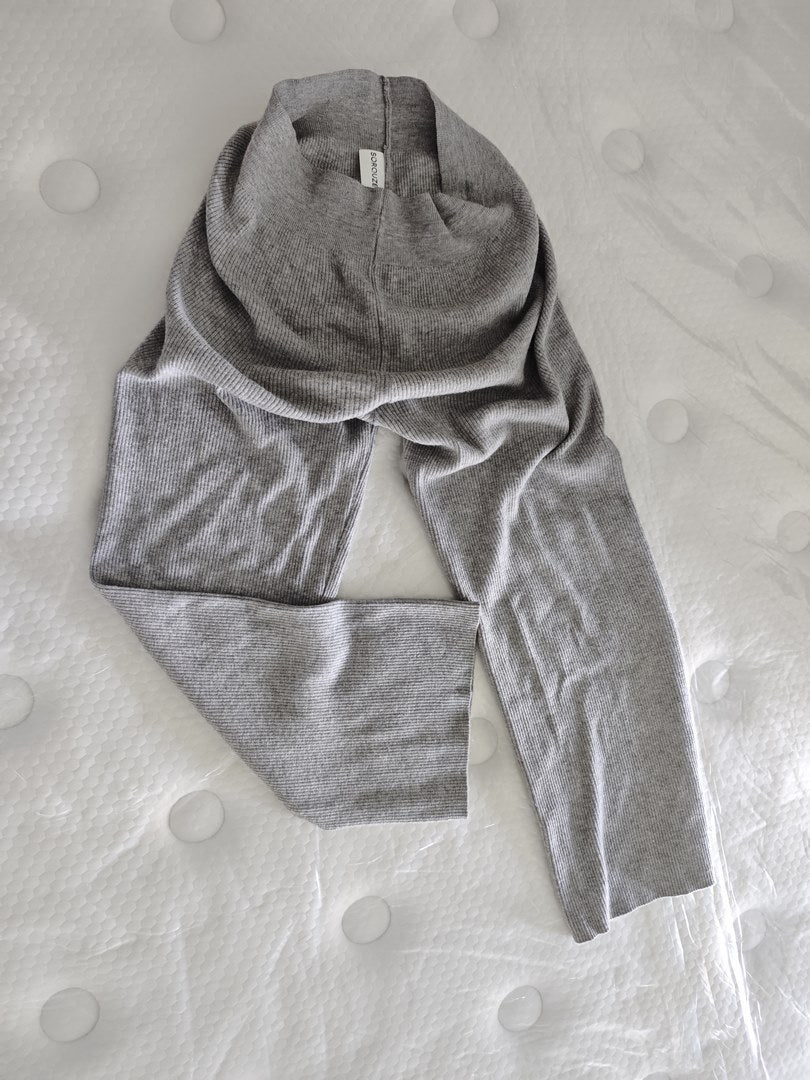 Sorouze Women's Knit Jogger Pants - Grey Sweatpants with Elastic Waistband, Comfortable Lounge Pants (Light Grey)