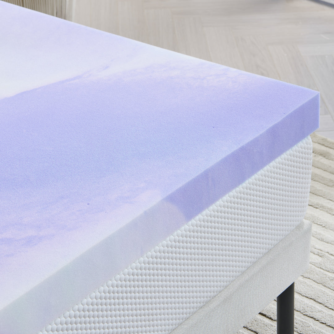 Memory Foam Mattress Topper, Blue - XHTP