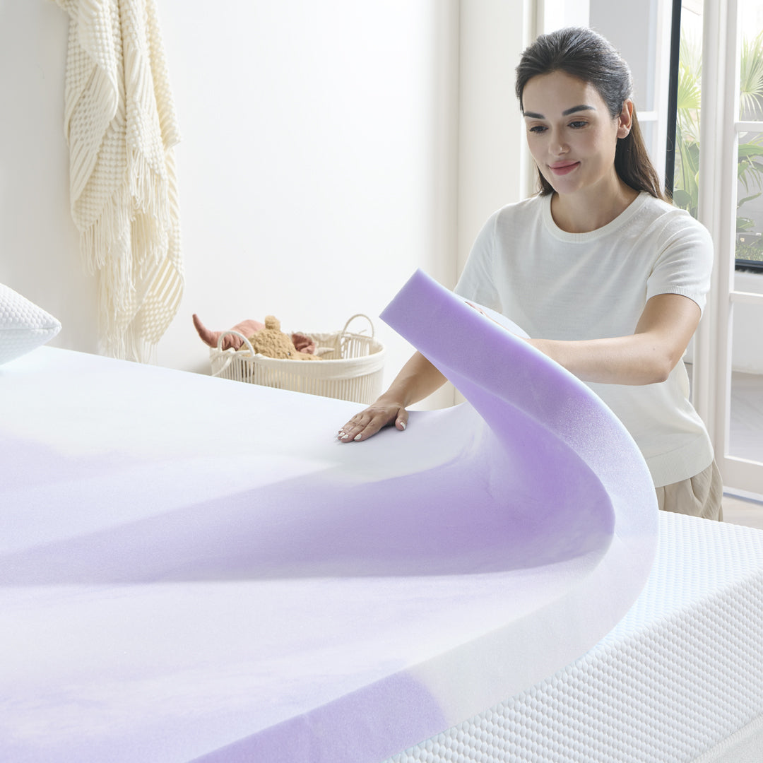Memory Foam Mattress Topper, Blue - XHTP