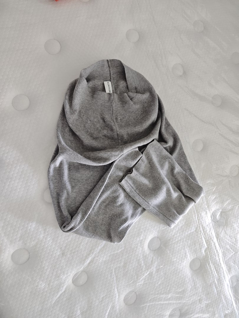 Sorouze Women's Knit Jogger Pants - Grey Sweatpants with Elastic Waistband, Comfortable Lounge Pants (Light Grey)