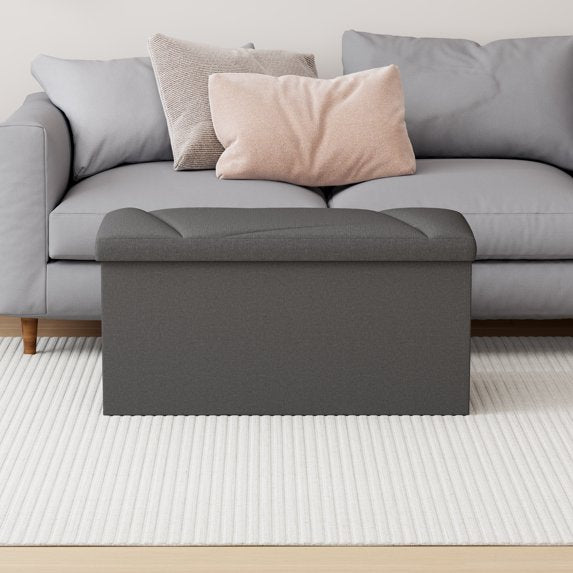 ZETDIY 30" Ottoman with Storage Folding Bench with Detachable, Dark Gray - OTM