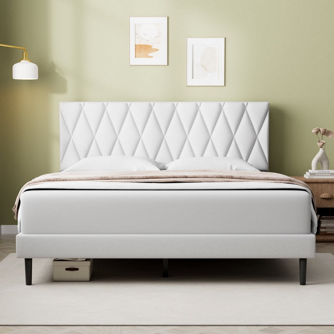 Platform Bed With Fabric Upholstered Headboard - 6915