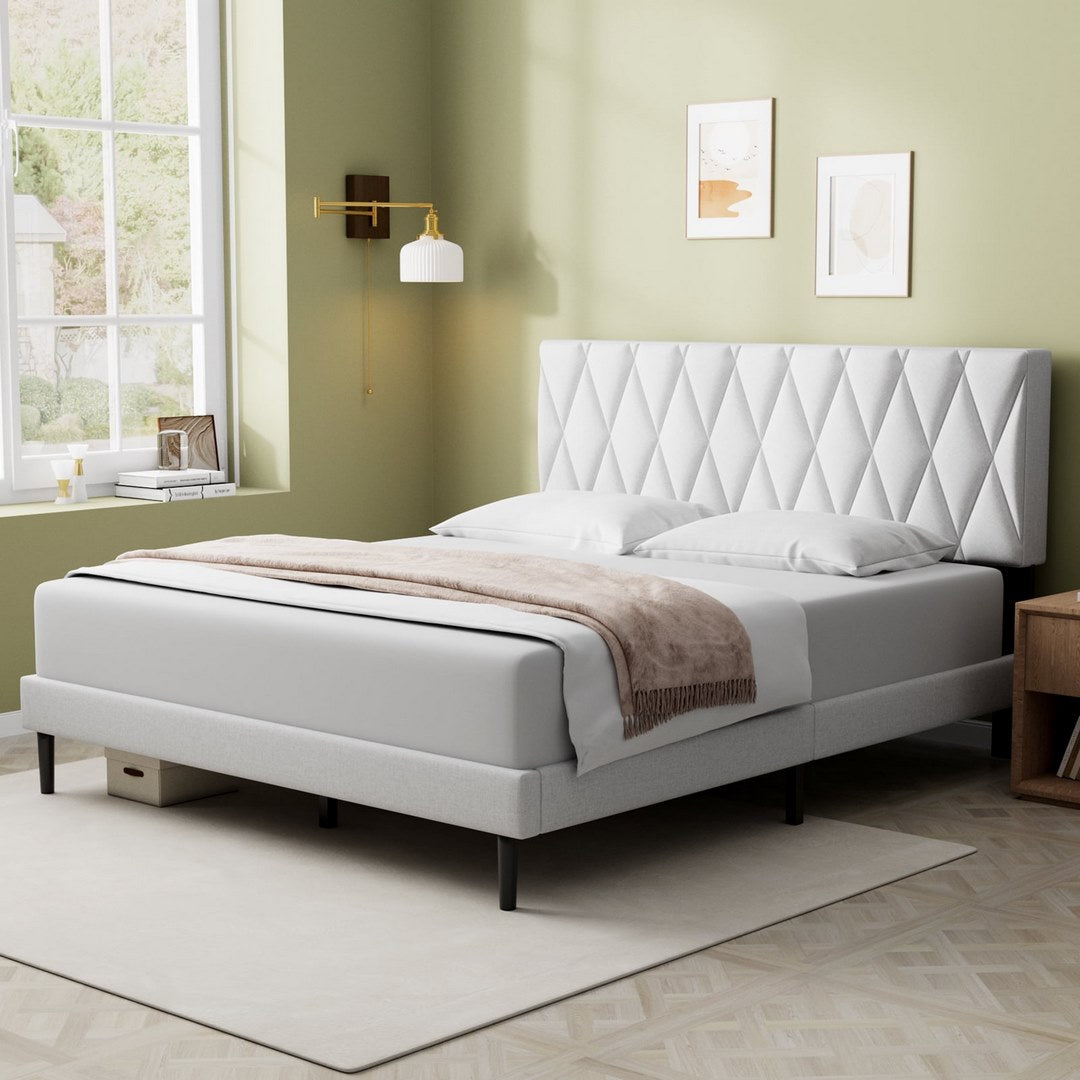 Platform Bed With Fabric Upholstered Headboard - 6915