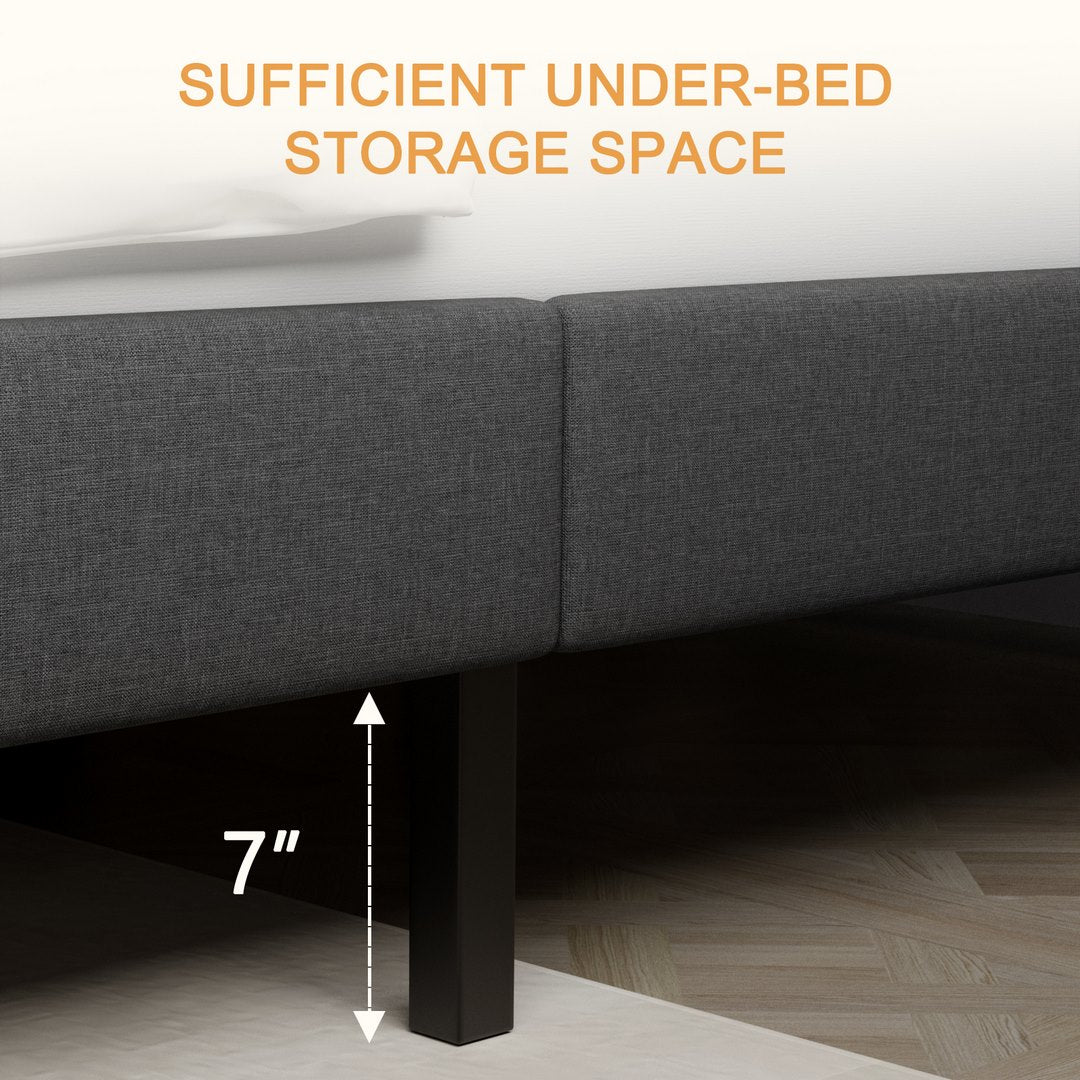 Platform Bed With Fabric Upholstered Headboard - 6915