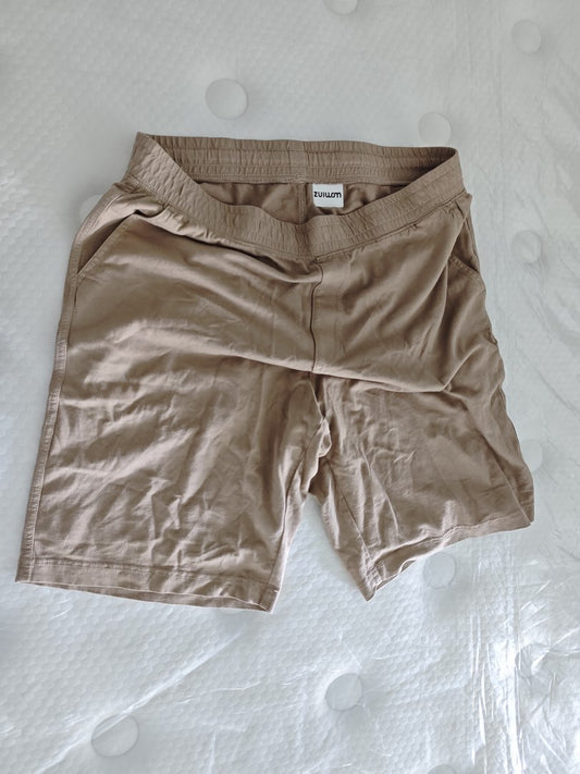 Zuiwom Women's Casual Shorts - Soft Cotton Summer Shorts with Pockets, Comfortable Relaxed Fit (Brown)