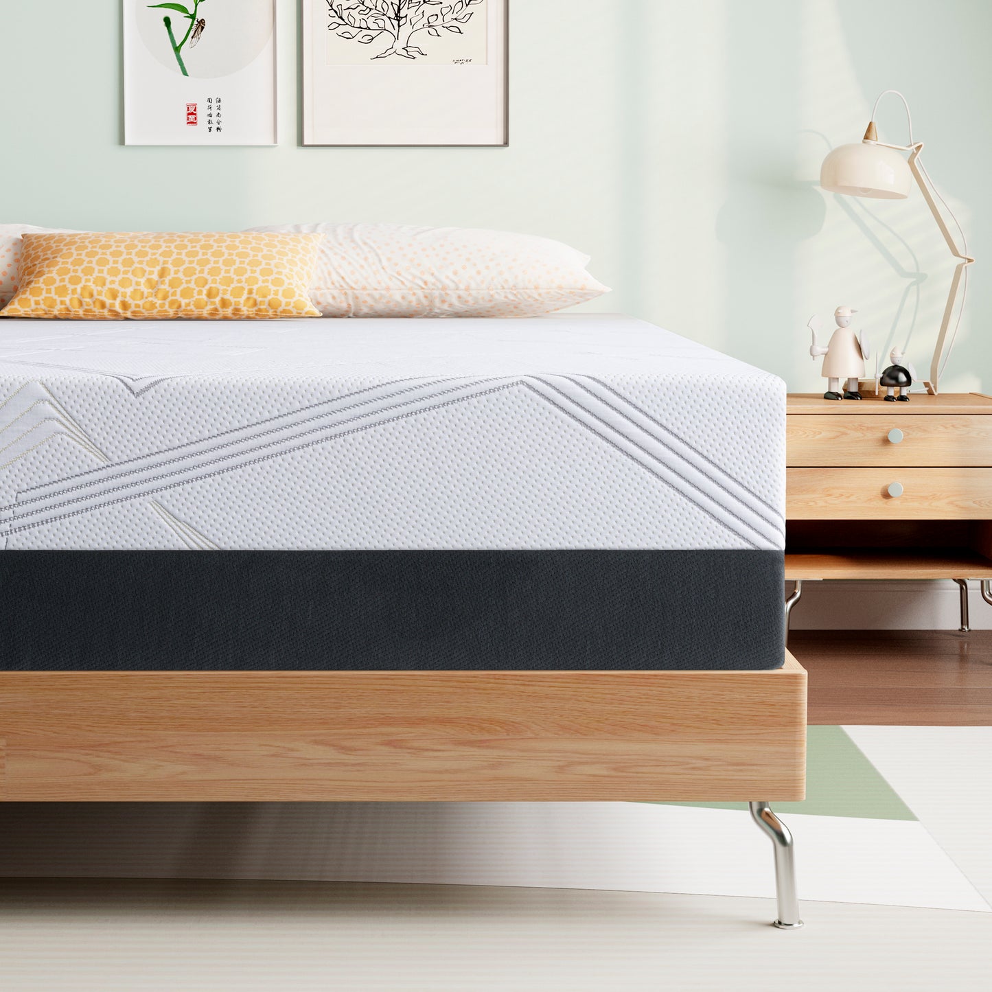 Queen Mattress, FCCTO 8" Medium Gel Memory Foam Mattress in a Box for Adult, Queen Size