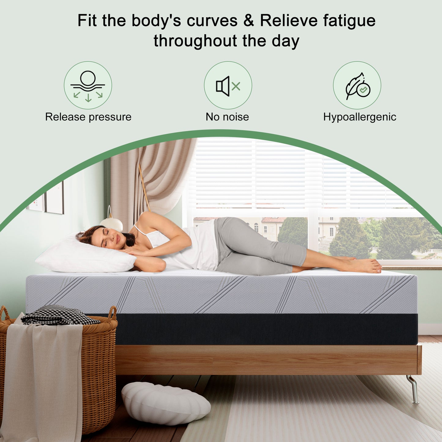 Full Size Mattress, FCCTO 10" Medium Gel Memory Foam Mattress in a Box for Adult