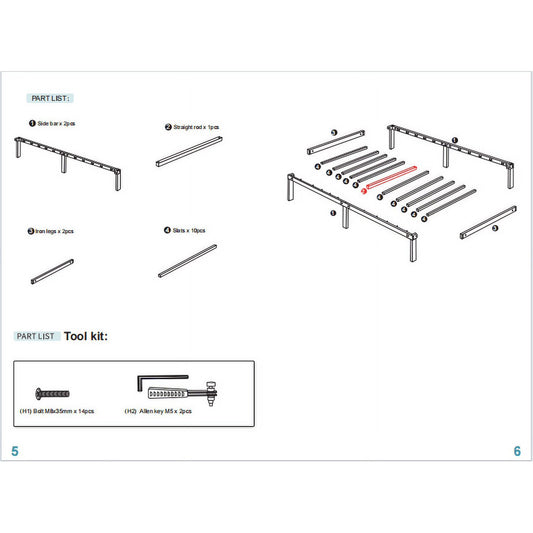 Heavy Duty Platform Bed with Underbed - Steel