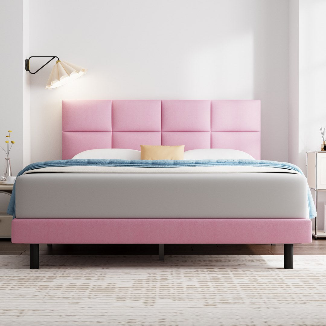 Platform Bed With Fabric Upholstered Headboard - 6836